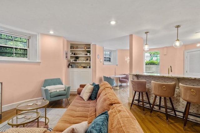 17 Gloucester St Unit A, Boston, MA 02115 - living area with wood finished floors and recessed lighting