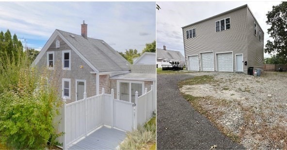 view of side of home with a garage