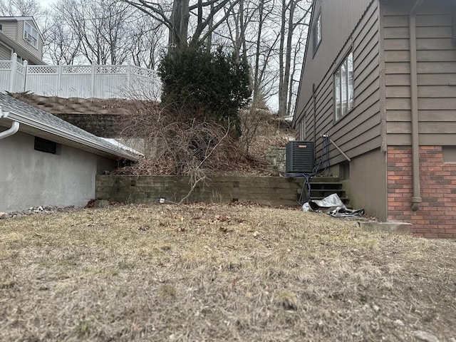view of yard with cooling unit