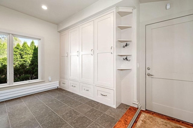 mudroom featuring recessed lighting