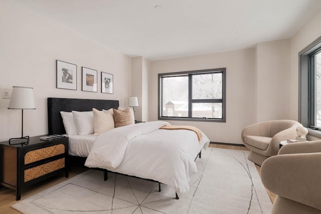 bedroom featuring light hardwood / wood-style floors