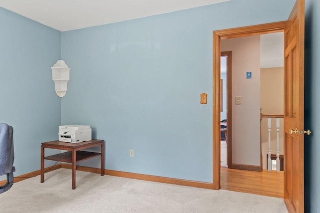 office featuring carpet flooring and baseboards