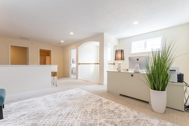 interior space featuring recessed lighting and baseboards