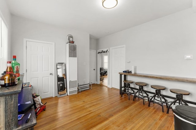 843 Stafford Rd, Fall River, MA 02721 - misc room with a heating unit and light wood-style flooring