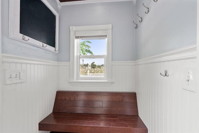 5 Ethel St, Blackstone, MA 01504 - stairs with wainscoting and ornamental molding