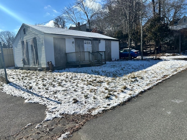 view of snowy exterior