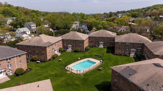 bird's eye view of a pool