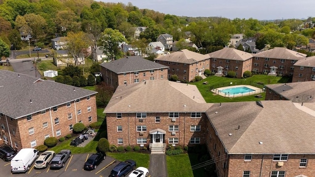 bird's eye view of a pool