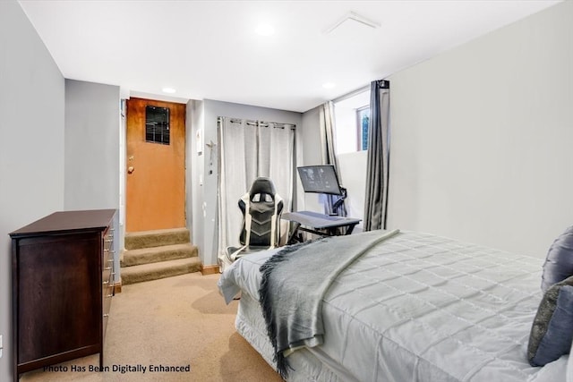 view of carpeted bedroom