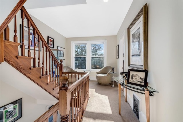 interior space featuring carpet flooring