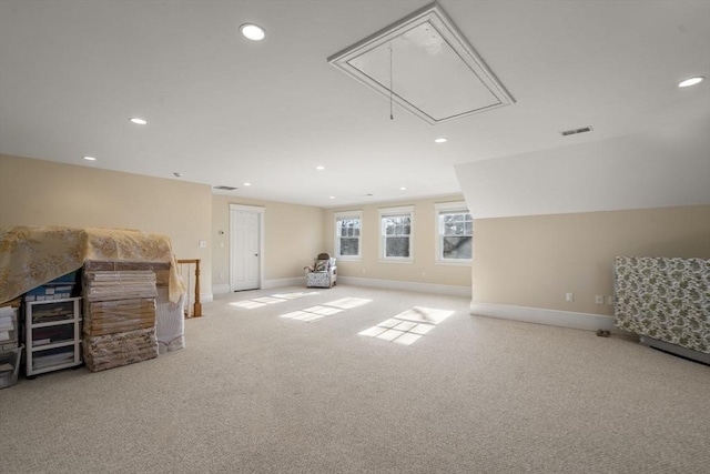 interior space with light colored carpet