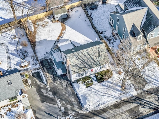 view of snowy aerial view