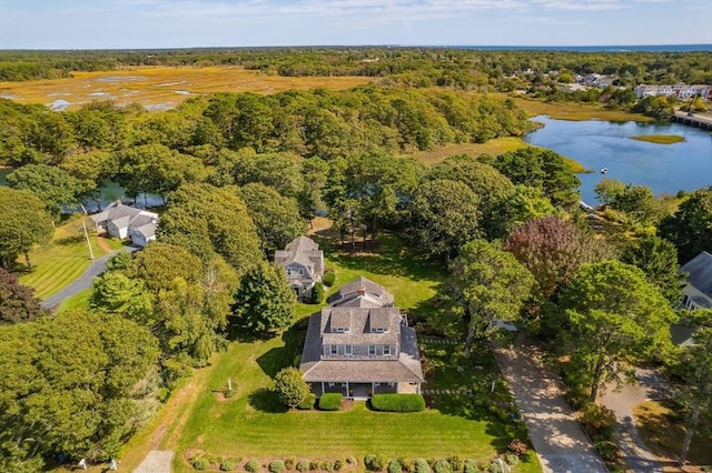 21 N Rd, Harwich, MA 02671 - aerial view featuring a forest view and a water view