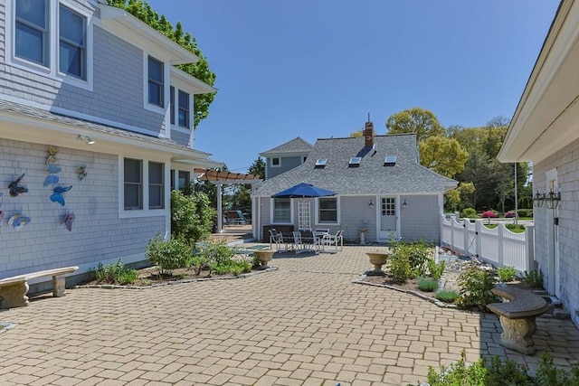 view of patio / terrace featuring a pergola