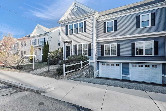 view of property with a garage