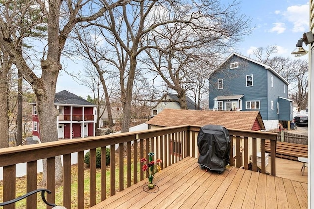 57 Taft St, Medford, MA 02155 - deck featuring a grill and a residential view