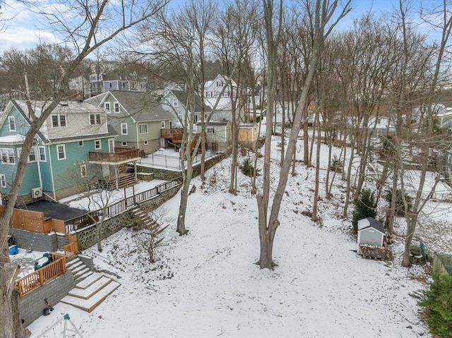 exterior space featuring a wooden deck