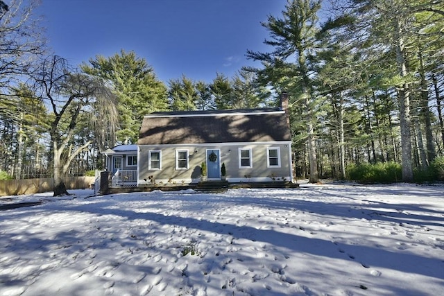 view of new england style home