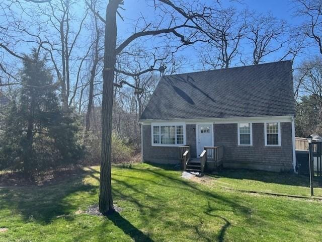 17 Ebenezer Rd, Barnstable, MA 02655 - cape cod home featuring roof with shingles and a front lawn