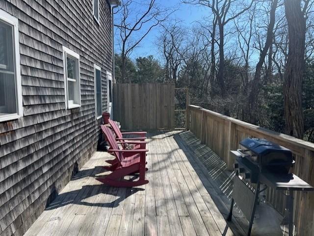 17 Ebenezer Rd, Barnstable, MA 02655 - wooden deck with area for grilling