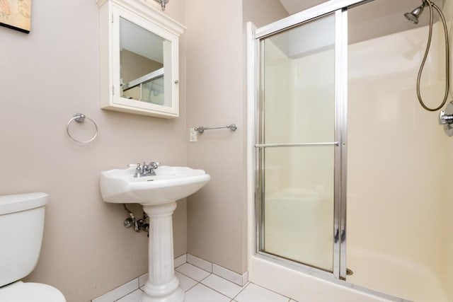 501 Commerce Dr Unit 1304, Braintree, MA 02184 - full bath featuring toilet, a shower stall, and tile patterned flooring