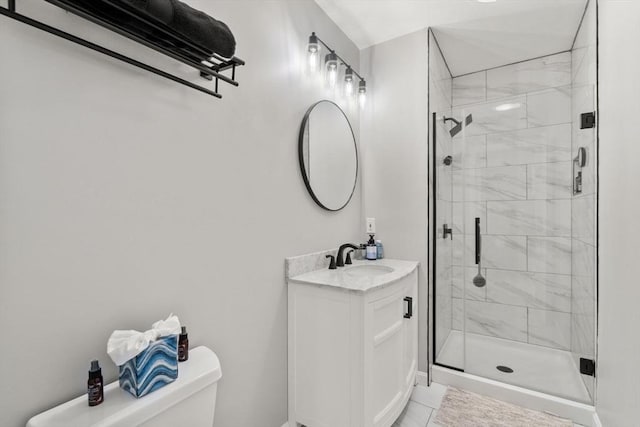 63 High St, Shrewsbury, MA 01545 - full bathroom featuring toilet, vanity, and a stall shower