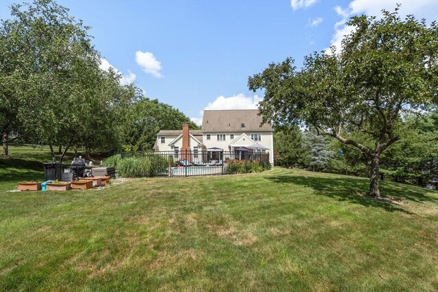 63 High St, Shrewsbury, MA 01545 - view of yard featuring fence and a fenced in pool