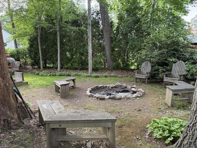 26 Horseshoe Cir, Ware, MA 01082 - view of yard featuring an outdoor fire pit
