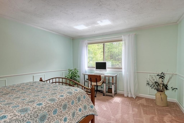 13 Lordvale Blvd Unit 507, Grafton, MA 01536 - carpeted bedroom with crown molding, a textured ceiling, and an office area
