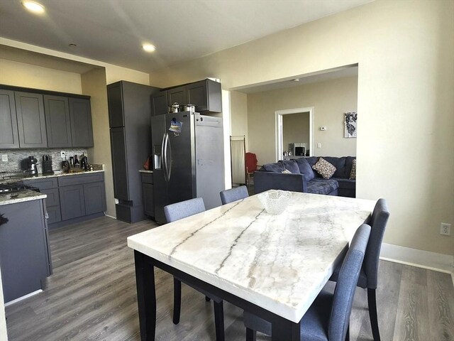 202 Broadway Unit 2-1, Lawrence, MA 01840 - dining room featuring wood finished floors, recessed lighting, and baseboards