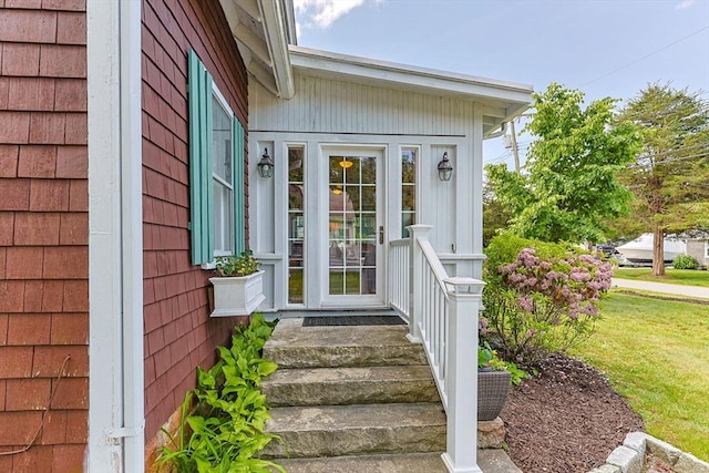 34 Kenwood Rd, Bourne, MA 02559 - property entrance with a yard