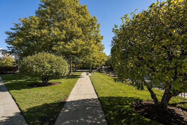 view of home's community featuring a lawn