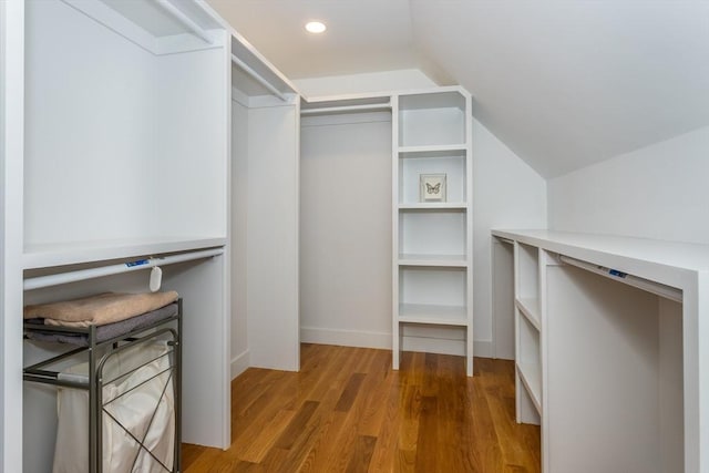 61 Paul Revere Rd Unit 2, Arlington, MA 02476 - spacious closet featuring vaulted ceiling and wood finished floors