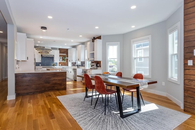 61 Paul Revere Rd Unit 2, Arlington, MA 02476 - dining area with light wood-style flooring, a wealth of natural light, and recessed lighting