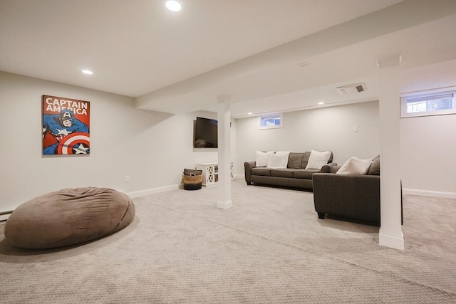 view of carpeted living room