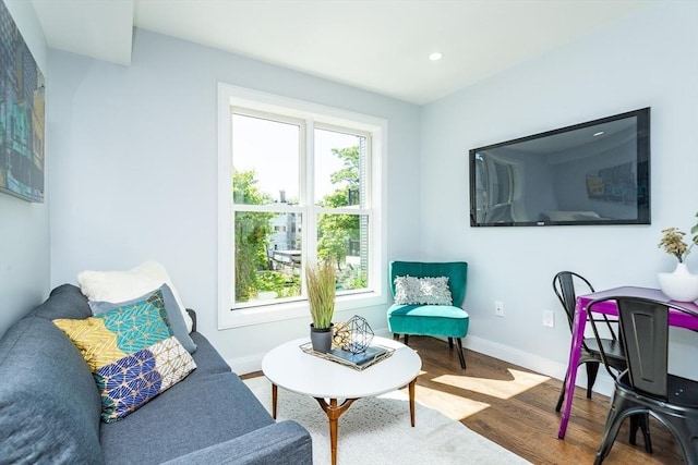 221 Paris St Unit 1, Boston, MA 02128 - living area with wood finished floors and recessed lighting