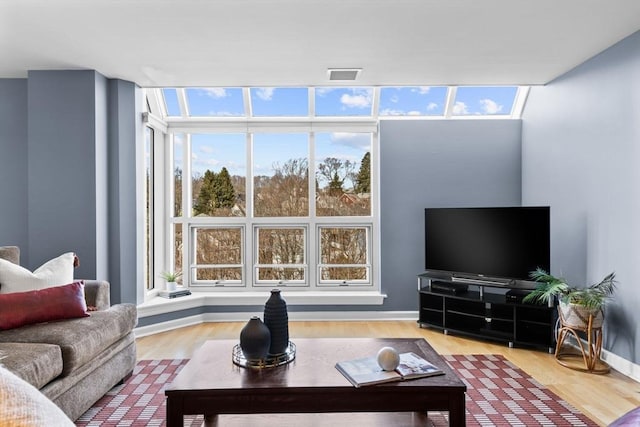 living room featuring wood-type flooring