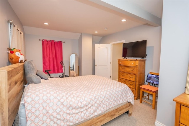 bedroom featuring carpet floors and recessed lighting