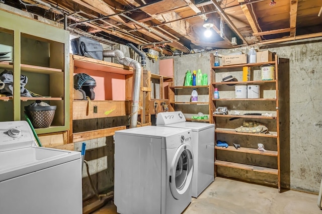 laundry room with separate washer and dryer