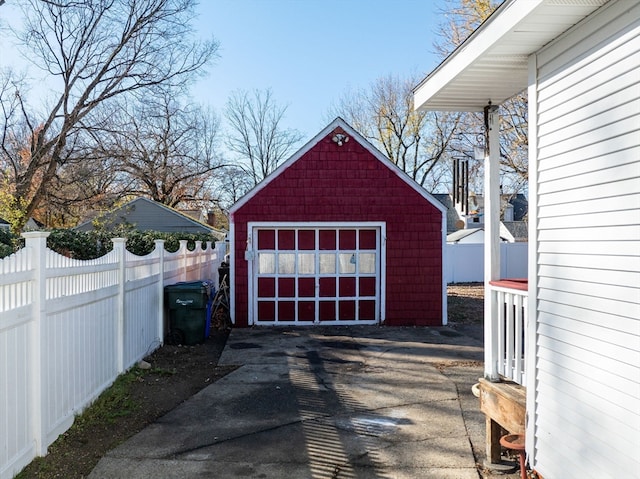 view of garage