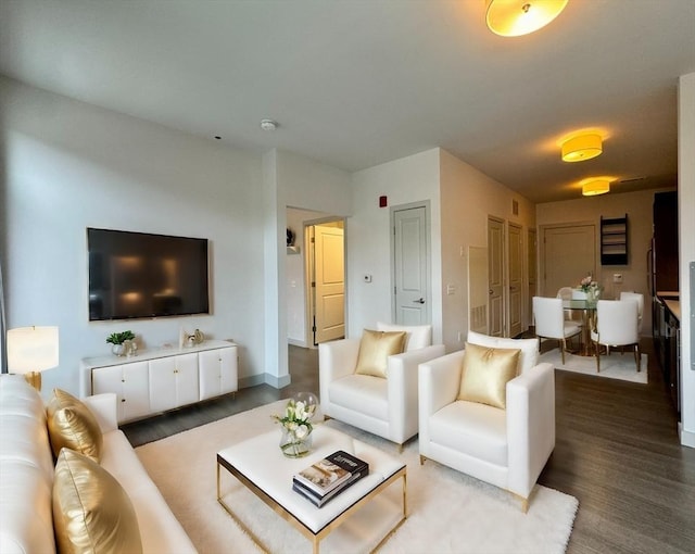 living room featuring hardwood / wood-style floors