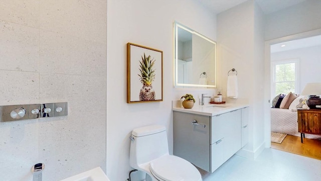 ensuite bathroom with toilet and vanity
