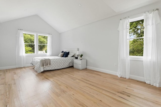 96 Dutton St, Malden, MA 02148 - bedroom with lofted ceiling and light wood-style floors