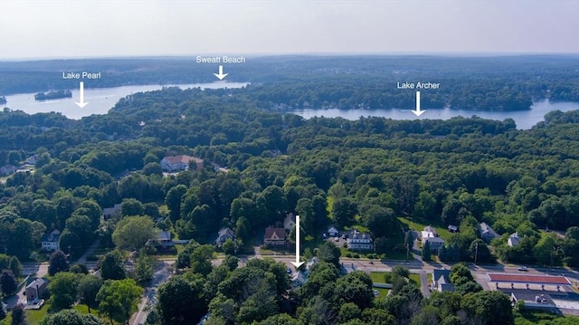 209 S St, Wrentham, MA 02093 - bird's eye view of a large body of water and a heavily wooded area