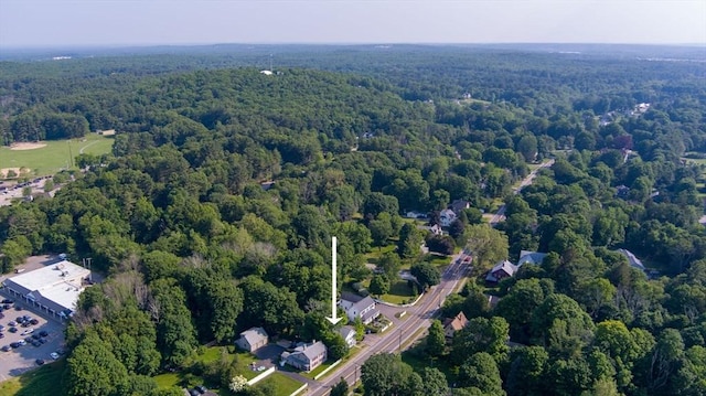209 S St, Wrentham, MA 02093 - aerial view of property and surrounding area with a heavily wooded area