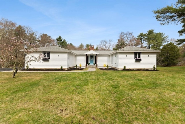 126 Prospect Hill St, Taunton, MA 02780 - rear view of house with a yard and a chimney