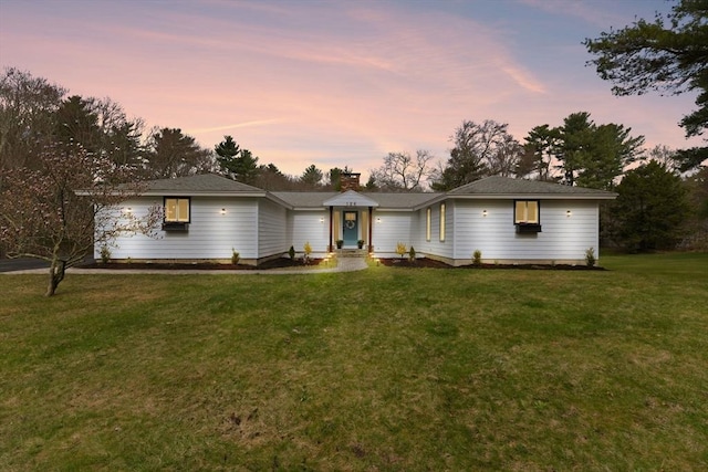 126 Prospect Hill St, Taunton, MA 02780 - single story home with a yard and a chimney