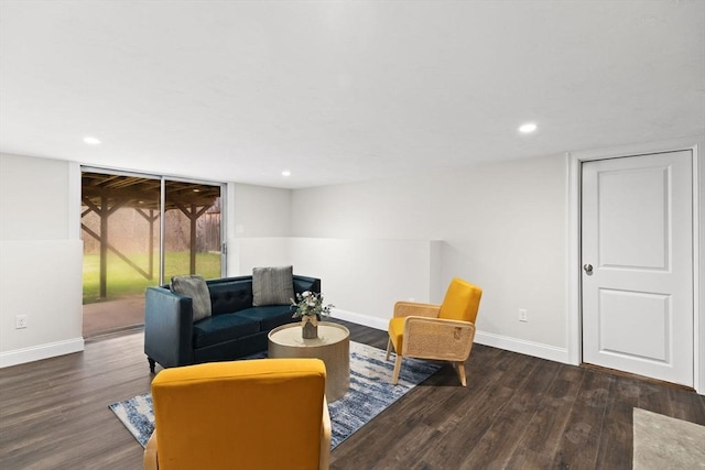 126 Prospect Hill St, Taunton, MA 02780 - sitting room with wood finished floors, baseboards, and recessed lighting