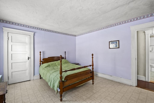 bedroom with a textured ceiling