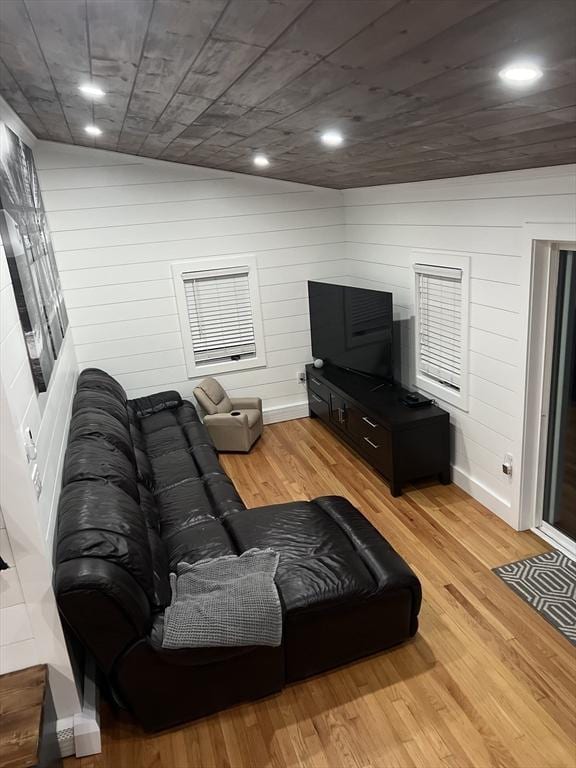 living room featuring light hardwood / wood-style flooring